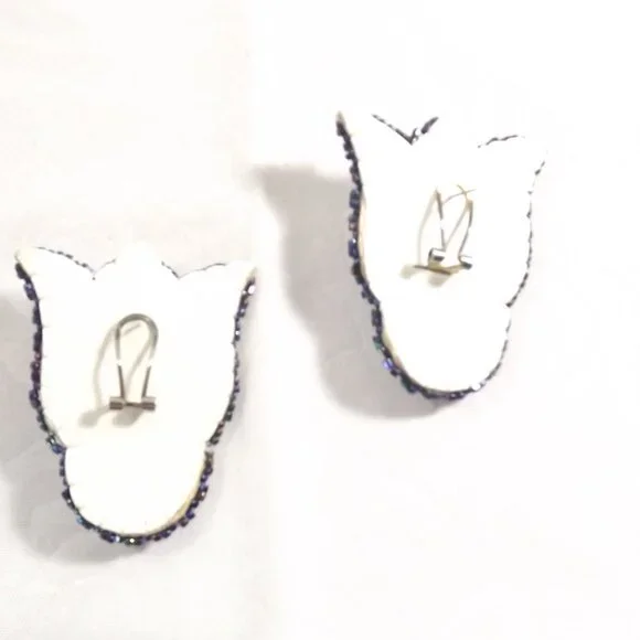 Hand Crafted Pastel Beaded Tulip Earrings - Picture 2 of 5